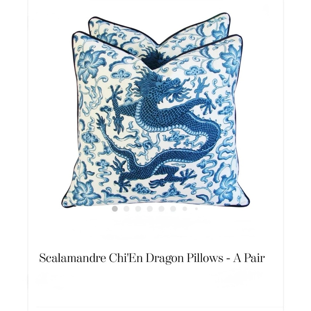 Blue Dragon Decorative Pillows